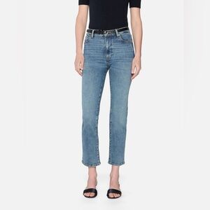 NWT FRAME Le Sleek Straight High Rise Denim Stretch Jeans Vice Blue 24 2 XS $278